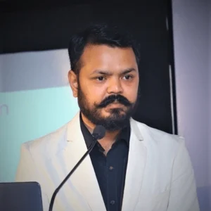 Professional portrait of Dr. Prateek Porwal — ENT surgeon, BPPV and vertigo specialist, inventor of the Bangalore Maneuver, Prime ENT Center Hardoi