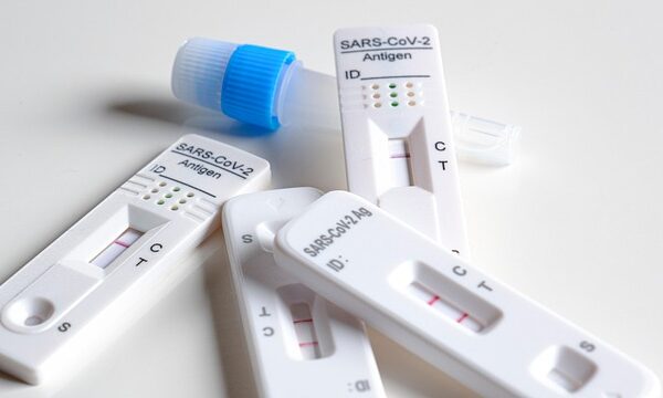 SARS-CoV-2 antigen test kits with positive results shown — VNG जाँच क्या होती है | Dr. Prateek Porwal, ENT