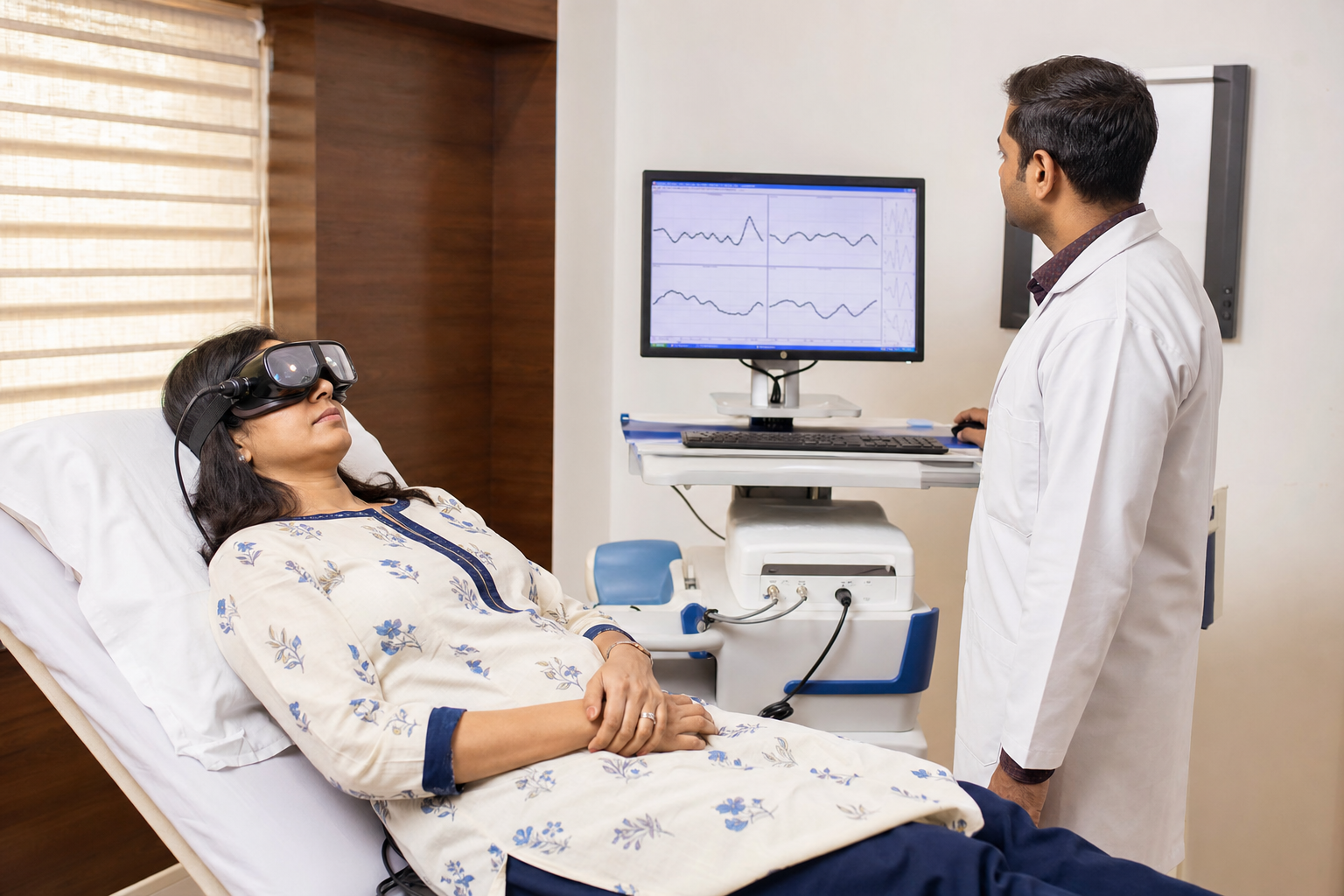 Warm and cool caloric stimulation monitored with VNG goggles in an Indian ENT clinic