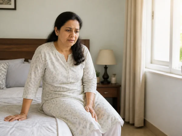 कान के पत्थर BPPV में बिस्तर से उठते समय positional dizziness वाली भारतीय महिला